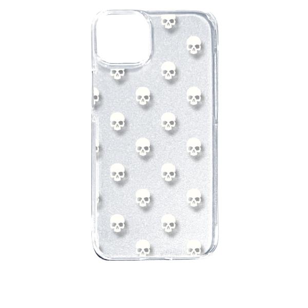 iPhone14 Plus アイフォン14プラス クリア ハードケース スカル ドクロ 骸骨 ドット...