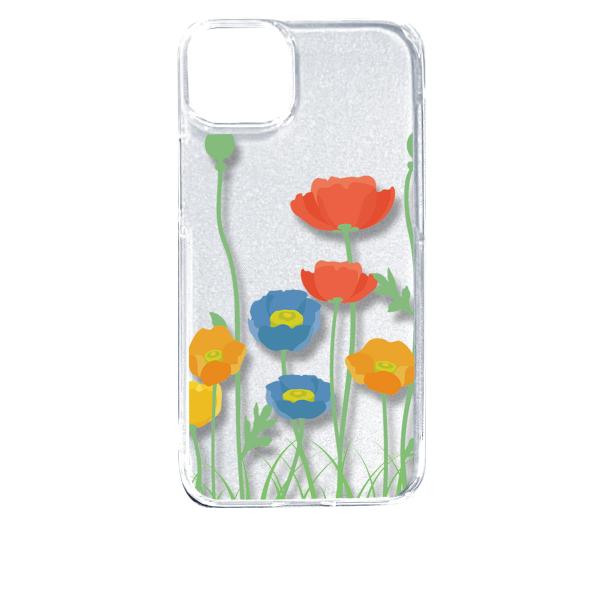 iPhone14 Plus アイフォン14プラス クリア ハードケース 花柄 キャロライン風 つぼみ...