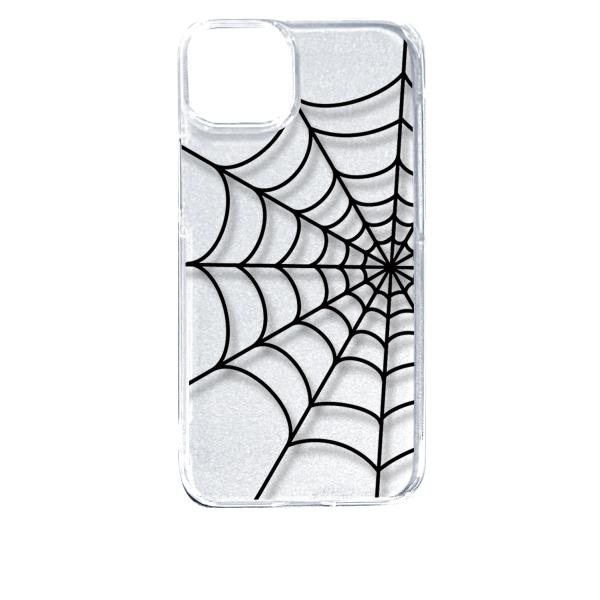 iPhone14 Plus アイフォン14プラス クリア ハードケース スパイダー 蜘蛛の巣 クモ ...