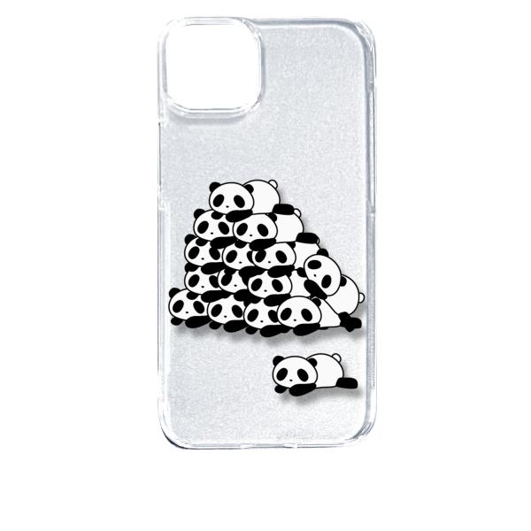 iPhone14 Plus アイフォン14プラス クリア ハードケース 山盛りパンダ スマホ ケース...