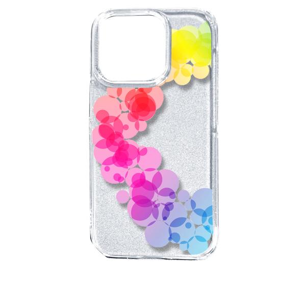 iPhone14 Pro アイフォン14プロ クリア ハードケース レインボー サークル グラデーシ...