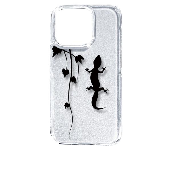 iPhone14 Pro アイフォン14プロ クリア ハードケース アニマル 爬虫類 トカゲ ヤモリ...