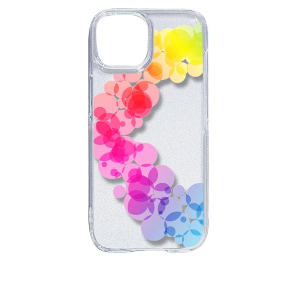 iPhone15 アイフォン15 クリア ハードケース レインボー サークル グラデーション スマホ...