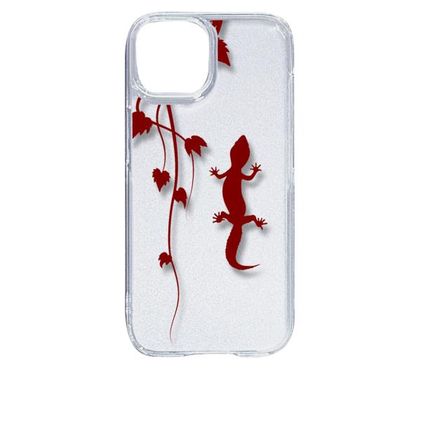 iPhone15 アイフォン15 クリア ハードケース アニマル 爬虫類 トカゲ ヤモリ シルエット...