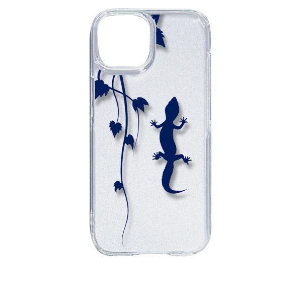 iPhone15 アイフォン15 クリア ハードケース アニマル 爬虫類 トカゲ ヤモリ シルエット...