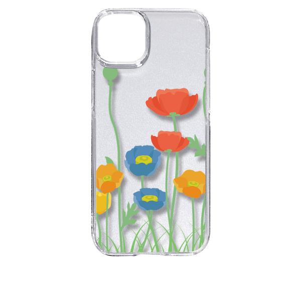 iPhone15 Plus アイフォン15プラス クリア ハードケース 花柄 キャロライン風 つぼみ...