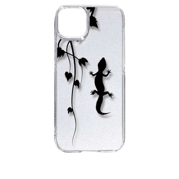 iPhone15 Plus アイフォン15プラス クリア ハードケース アニマル 爬虫類 トカゲ ヤ...