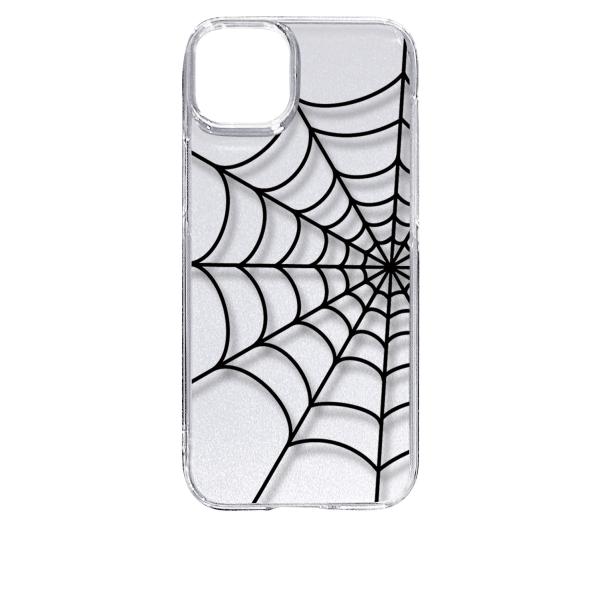 iPhone15 Plus アイフォン15プラス クリア ハードケース スパイダー 蜘蛛の巣 クモ ...