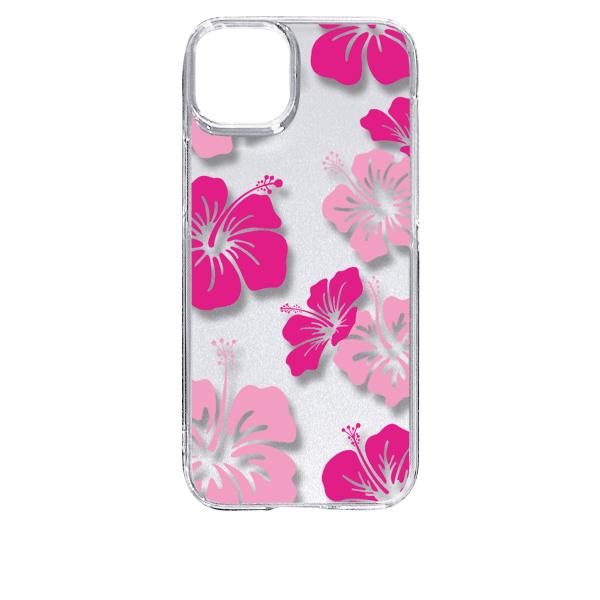iPhone15 Plus アイフォン15プラス クリア ハードケース ハイビスカス フラワー 花柄...