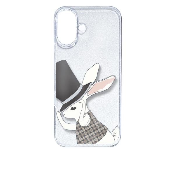 iPhone16 アイフォン16 クリア ハードケース うさぎ ウサギ シルクハット アニマル スマ...