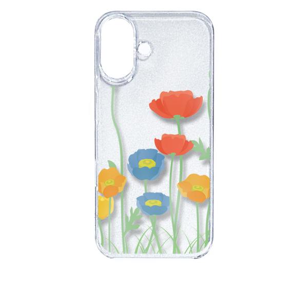 iPhone16 アイフォン16 クリア ハードケース 花柄 キャロライン風 つぼみ スマホ ケース...