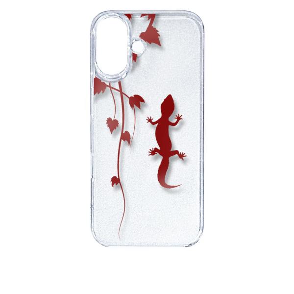 iPhone16 アイフォン16 クリア ハードケース アニマル 爬虫類 トカゲ ヤモリ シルエット...