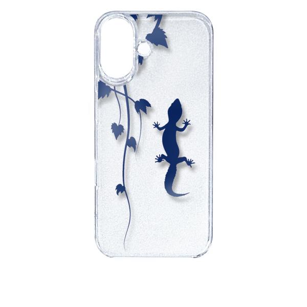 iPhone16 アイフォン16 クリア ハードケース アニマル 爬虫類 トカゲ ヤモリ シルエット...