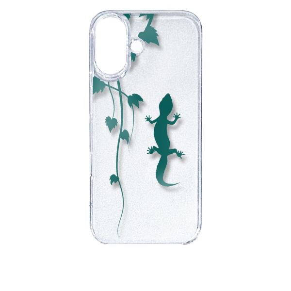 iPhone16 アイフォン16 クリア ハードケース アニマル 爬虫類 トカゲ ヤモリ シルエット...