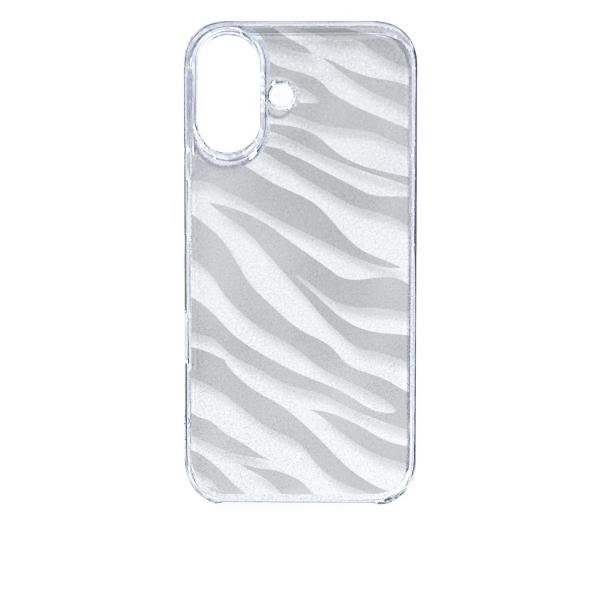 iPhone16 アイフォン16 クリア ハードケース ゼブラ柄（グレー）半透明透過 アニマル スマ...