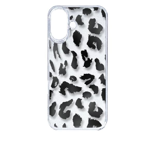 iPhone16 アイフォン16 クリア ハードケース 豹柄 ヒョウ柄 レオパード ブラック スマホ...