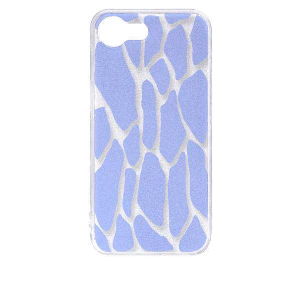 iPhone16e アイフォン16e クリア ハードケース キリン柄（ブルー）半透明透過 アニマル ...
