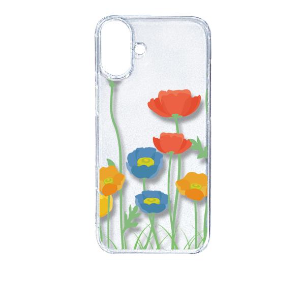 iPhone16 Plus アイフォン16プラス クリア ハードケース 花柄 キャロライン風 つぼみ...