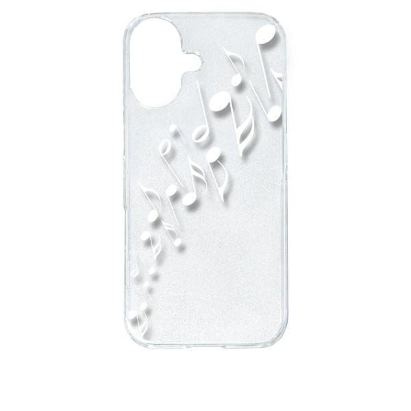 iPhone 17 アイフォン17 クリア ハードケース 音符(ホワイト) ミュージック スマホ ケ...