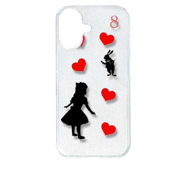 iPhone 17 アイフォン17 クリア ハードケース アリス 不思議の国 ハート うさぎ ウサギ...