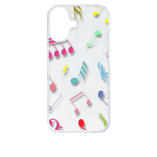 iPhone 17 アイフォン17 クリア ハードケース 音符 ト音記号 カラフル スマホ ケース ...