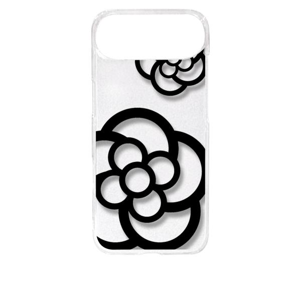 iPhone17 Air アイフォン17エア クリア ハードケース カメリア 花柄 ブラック スマホ...