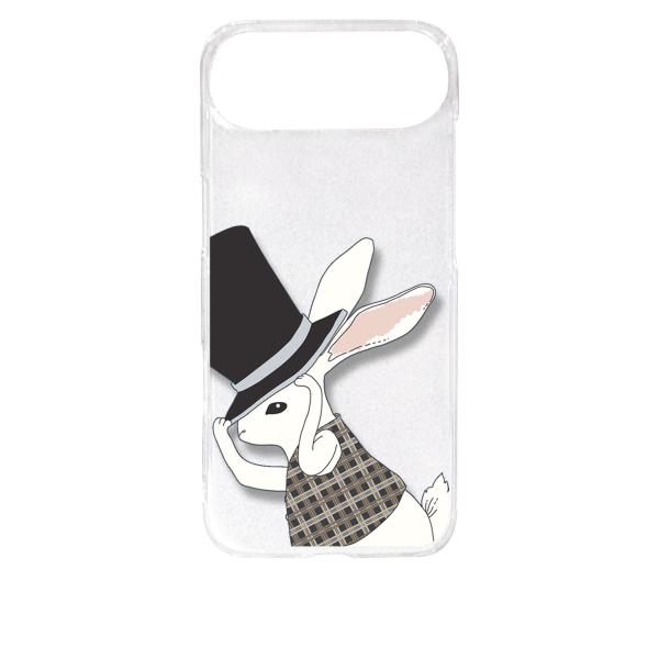 iPhone17 Air アイフォン17エア クリア ハードケース うさぎ ウサギ シルクハット ア...