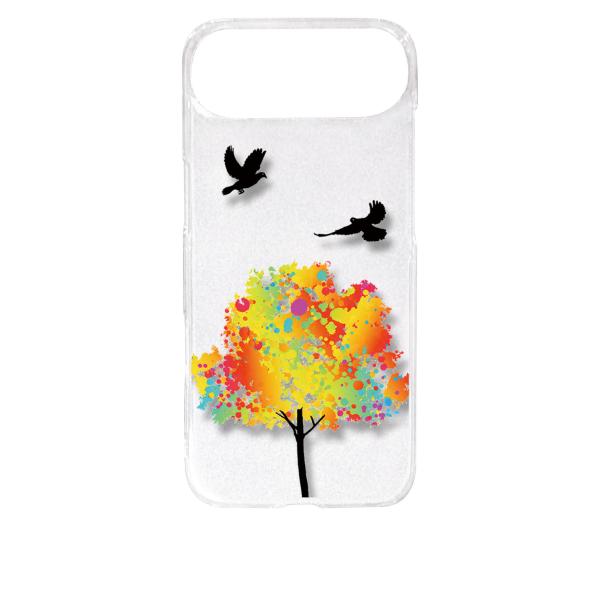 iPhone17 Air アイフォン17エア クリア ハードケース 鳥 バード レインボー ツリー ...