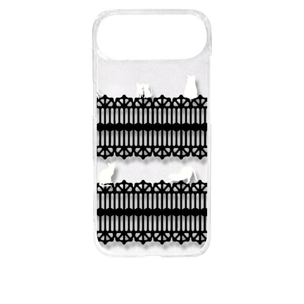 iPhone17 Air アイフォン17エア クリア ハードケース 猫 ねこ ネコ おさんぽ 白猫ブ...