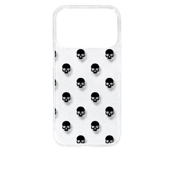 iPhone 17 Pro アイフォン17プロ クリア ハードケース スカル ドクロ 骸骨 ドット ...