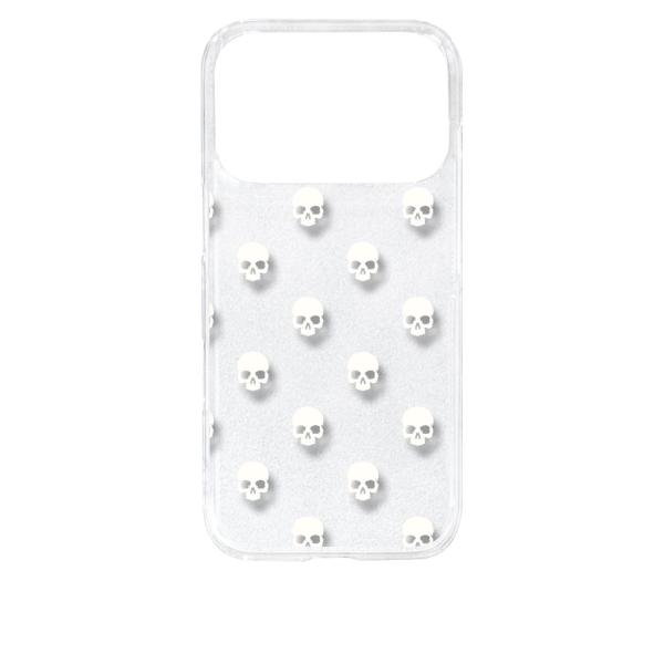 iPhone 17 Pro アイフォン17プロ クリア ハードケース スカル ドクロ 骸骨 ドット ...