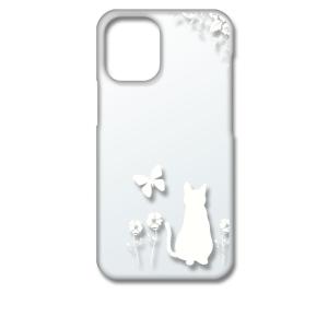 iPhone12 Pro Max ケース アイフォン クリア ハードケース 猫 ネコ 花柄 a026...