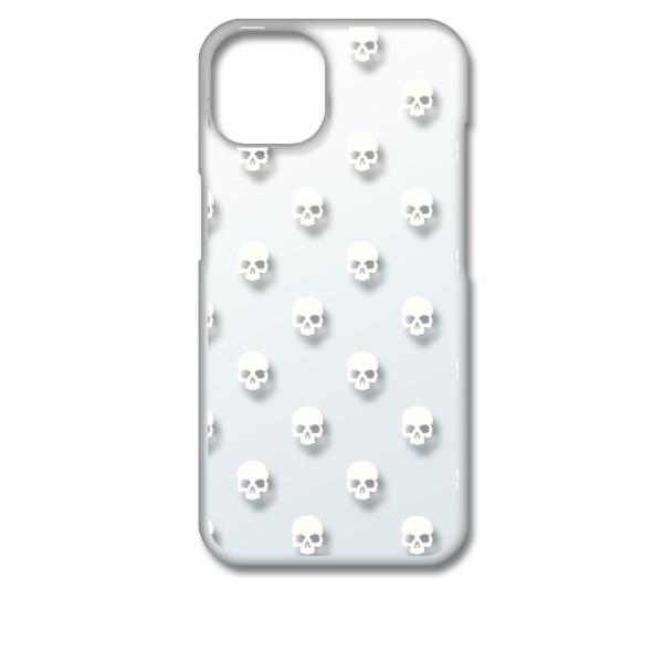iPhone13 アイフォン13 クリア ハードケース スカル ドクロ 骸骨 ドット ホワイト スマ...