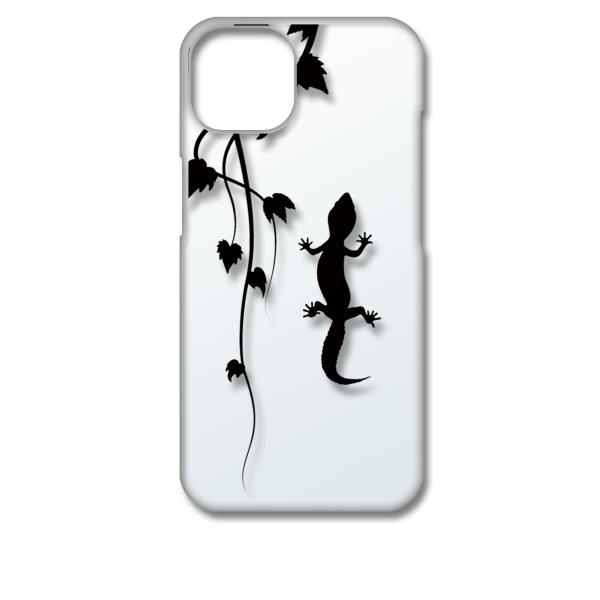 iPhone13 アイフォン13 クリア ハードケース アニマル 爬虫類 トカゲ ヤモリ シルエット...