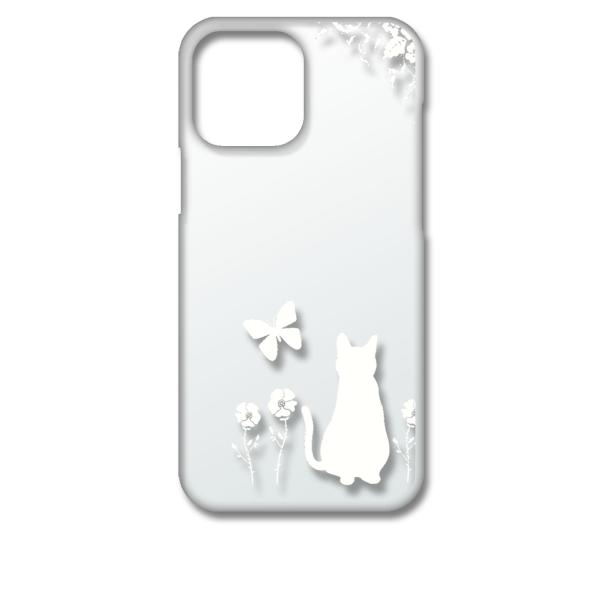 iPhone13 Pro Max アイフォン13プロマックス クリア ハードケース 猫 ネコ 花柄 ...