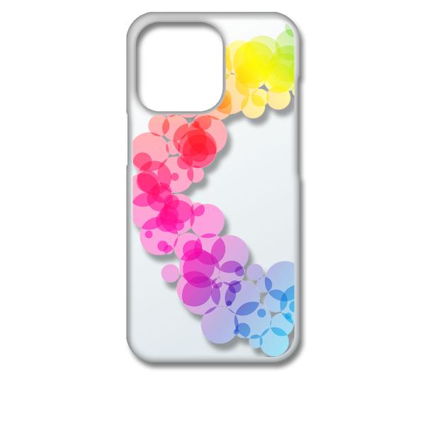 iPhone13 Pro アイフォン13プロ クリア ハードケース レインボー サークル グラデーシ...