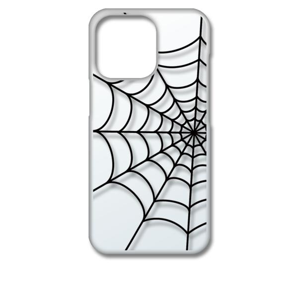 iPhone13 Pro アイフォン13プロ クリア ハードケース スパイダー 蜘蛛の巣 クモ ブラ...