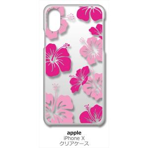 iPhone X / iPhone XS Apple アイフォン クリア ハードケース ハイビスカス...