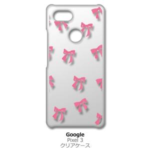 Pixel3 Google Pixel 3 ピクセル クリア ハードケース リボン(ピンク) スマホ...