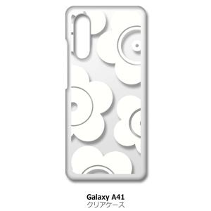 Galaxy A41 SC-41A SCV48 クリア ハードケース t026-ホワイト 花柄 マリメッコ風 スマホ ケース スマートフォン カバー カ｜high