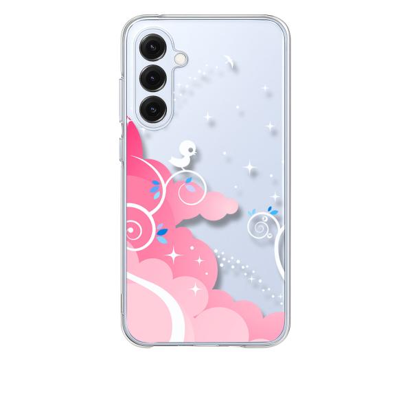 Galaxy S25 SC-51F SCG31 クリア ハードケース 小鳥キラキラ(ピンク) スマホ...