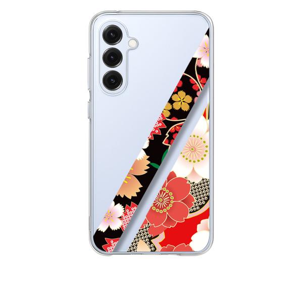 Galaxy S25 SC-51F SCG31 クリア ハードケース t035-c 和柄 着物柄 花...