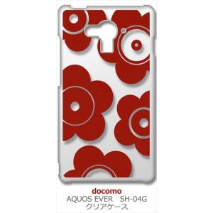 SH-04G AQUOS EVER docomo クリア ハードケース t026-レッド 花柄 マリ...