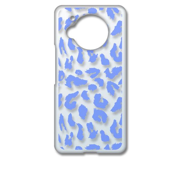 AQUOS R7 SH-52C アクオス クリア ハードケース ヒョウ柄（ブルー）半透明透過 アニマ...