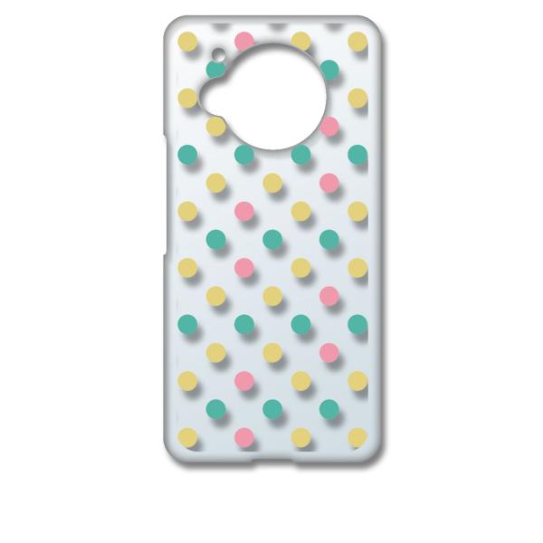 AQUOS R7 SH-52C アクオス クリア ハードケース プチドット(マルチカラー) レトロ ...