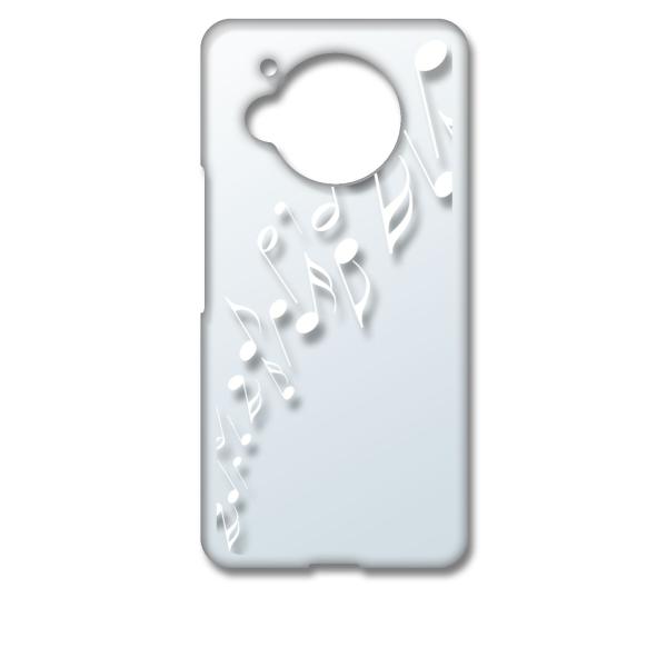 AQUOS R7 SH-52C アクオス クリア ハードケース 音符(ホワイト) ミュージック スマ...