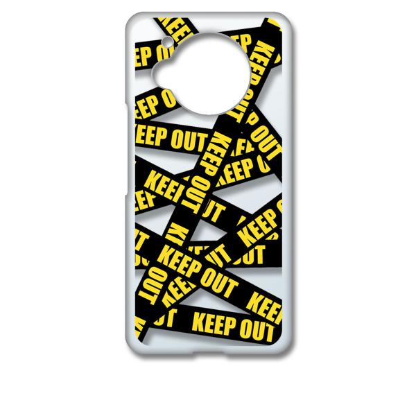 AQUOS R7 SH-52C アクオス クリア ハードケース KEEP OUT(ブラック) 立ち入...
