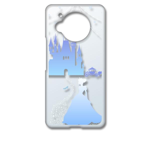 AQUOS R7 SH-52C アクオス クリア ハードケース シンデレラ(ブルー) キラキラ プリ...