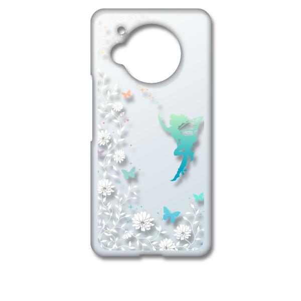 AQUOS R7 SH-52C アクオス クリア ハードケース フェアリー キラキラ 妖精 花柄 蝶...