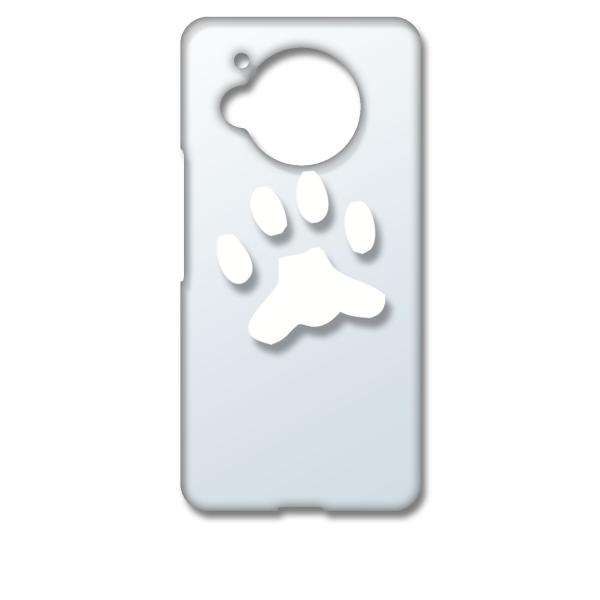 AQUOS R7 SH-52C アクオス クリア ハードケース 肉球 犬 猫 ネコ ワンポイント （...